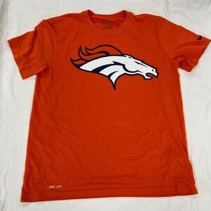 Nike Denver Broncos NFL Dri-FIT T-Shirt Mens Large Orange Short Sleeve Logo Tee